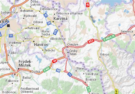 Mapa Cieszyn - plano Cieszyn - ViaMichelin