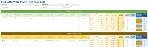 Free Bar and Liquor Inventory Templates | Smartsheet