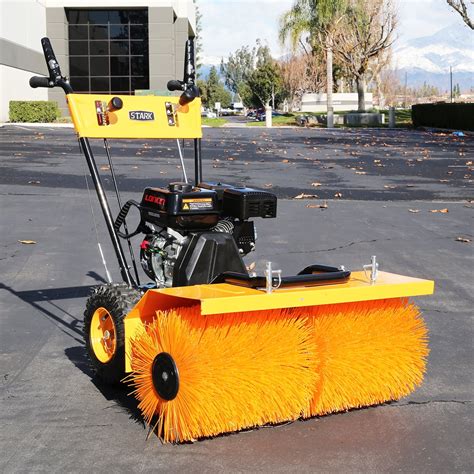 Stark Industrial 31" Walk Behind Gas-Powered Snow Sweeper 196cc Brush Broom 7HP Gas Engine EPA ...