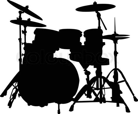 Drum Set Silhouette Vector at Vectorified.com | Collection of Drum Set ...