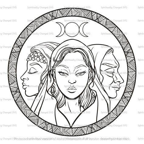 Hecate Triple Goddess SVG PNG & JPG File - Etsy Canada in 2023 | Triple ...