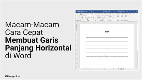 Cara Membuat Garis Panjang Pada Kop Surat Di Word - IMAGESEE