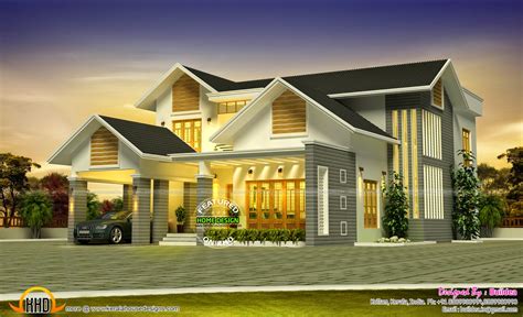 Grand house design - Kerala home design and floor plans