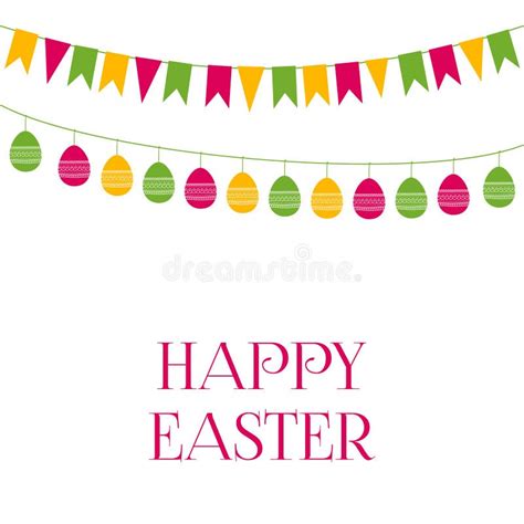 Easter Greeting Card with Garlands Stock Vector - Illustration of ...