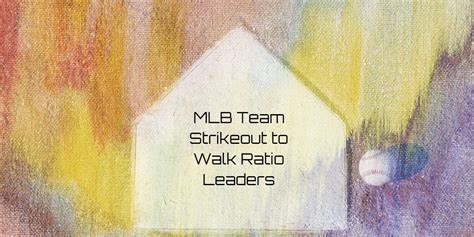 MLB Team Strikeout to Walk Ratio Leaders 2024 | Team Rankings