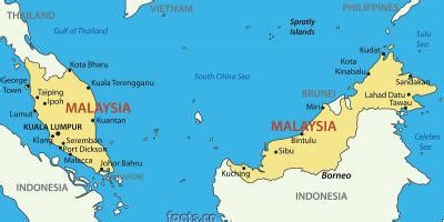 Malaysia map - Peta Malaysia (Selatan-Timur Asia - Asia)