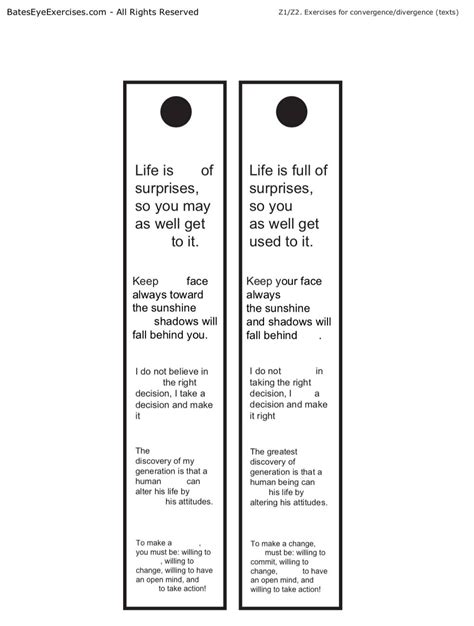 Strabismus / convergence exercises