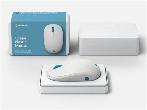 Microsoft Ocean Plastic Mouse has a shell composed of 20% recycled ...