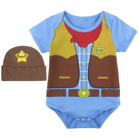 Newborn Baby Boy Cowboy Costume Bodysuit Cute with Hat Infant 2PCS Set Party Cotton-in Clothing ...