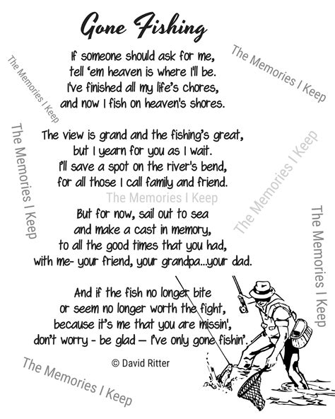 Gone Fishing Poem, Digital Download, Tribute to Grandpa, Bereavement Gift for Brother Passing ...