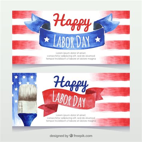 Free Vector | Labor day banners