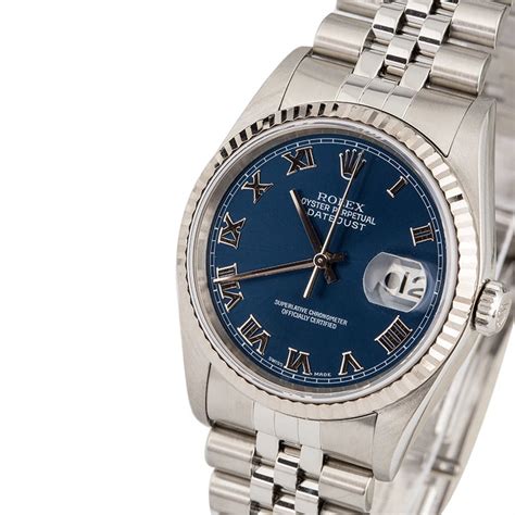 PreOwned Rolex Datejust 16234 Blue Roman Dial