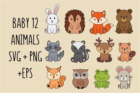 Woodland Baby Animals SVG Clipart - MasterBundles