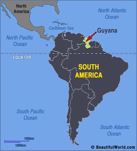 Map of Guyana - Facts & Information - Beautiful World Travel Guide