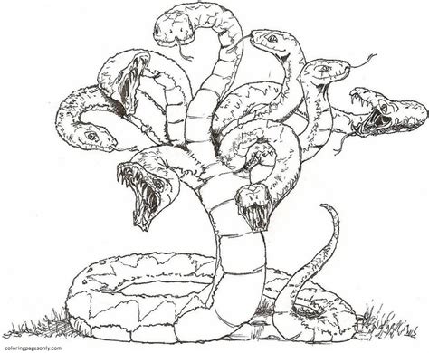 5 Snake Headed Hydra Free Coloring Pages - mind your own business quotes in english