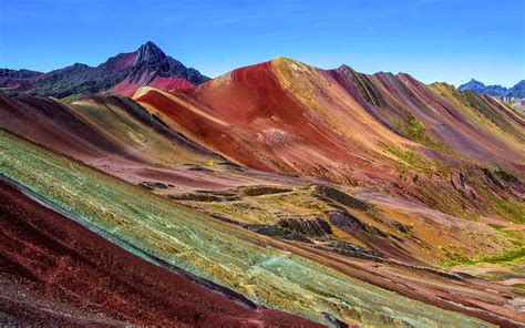 Vinicunca, Peru - Rainbow Mountain (5200 m) in Andes, Cordillera de los Andes, Cusco region in ...