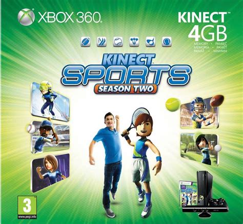 Microsoft XBOX 360 4GB Kinect Bundle + Kinect Adventures + Kinect Sports Season 2 (N7V-00011 ...