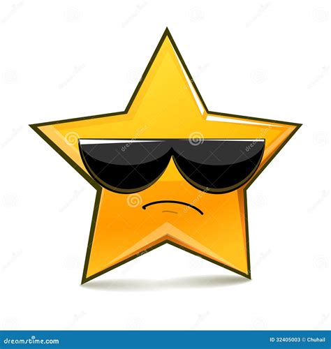 Serious Funny Star in Sunglasses Stock Vector - Illustration of element, emoticon: 32405003