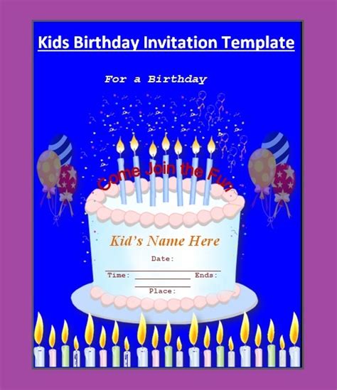 Free Birthday Invitation Templates Word