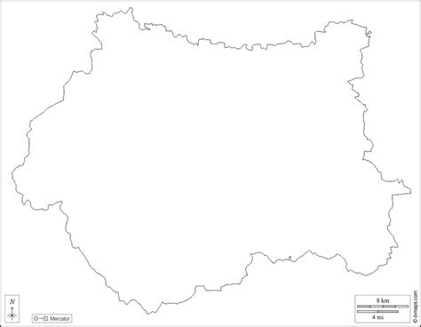 West Yorkshire free map, free blank map, free outline map, free base ...