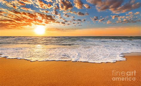 Colorful Ocean Beach Sunrise Photograph by Vrstudio - Pixels