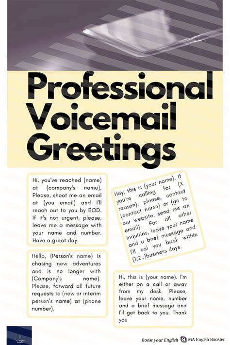 Voicemail Greetings ideas in 2020 | Voicemail greeting, English for students, Voicemail