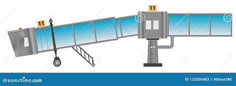 Glass Aero Bridge or Jetway or Jet Bridge Isolated Stock Vector - Illustration of ramp, aviation ...