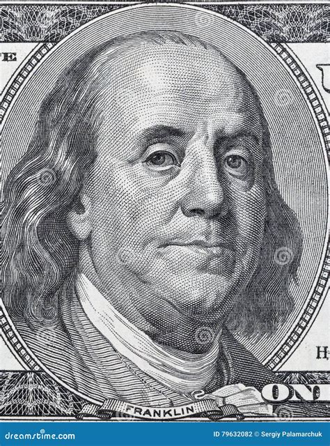 Benjamin Franklin Portrait on One Hundred Dollar Bill Closeup Stock ...