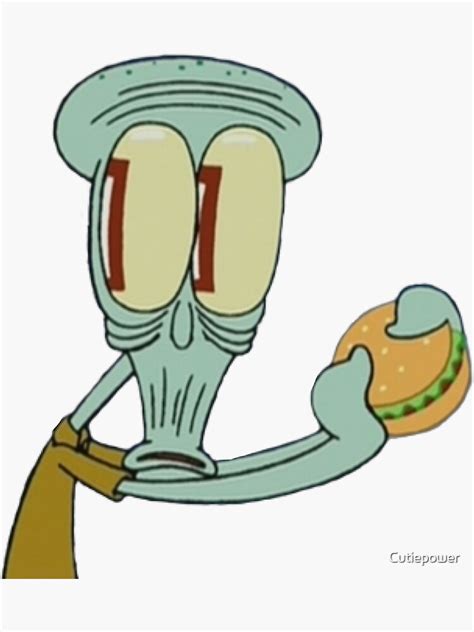 "Squidward burger" Sticker for Sale by Cutiepower | Redbubble