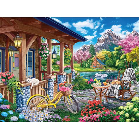 Colorful House Near The Lake 1000 Piece Jigsaw Puzzle | Bits and Pieces