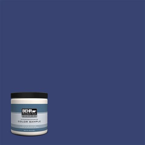 BEHR Premium Plus Ultra 8 oz. #T18-18 Constellation Blue Satin Enamel ...