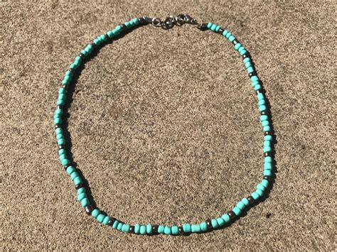 Turquoise Chokerblue Chokerbeaded Choker/beaded | Etsy