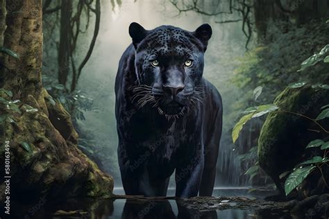 Black Panther in a jungle | Ai Generated animal illustrations ...