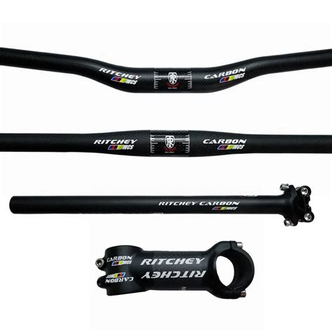 Matte 3K Carbon Fiber Cycling Handlebars Sets Mountain Bike Handlebar ...