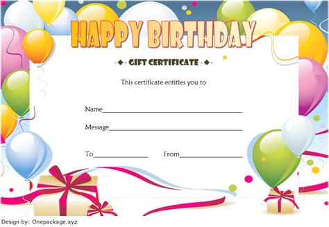 Birthday Gift Certificate Template Free (2022 Printable)