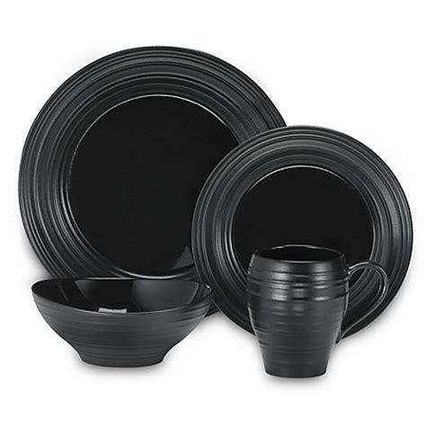 Mikasa® Swirl Dinnerware Collection in Black - Bed Bath & Beyond