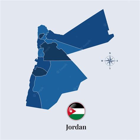 Premium Vector | Jordan vector map and flag flag map of jordan vector