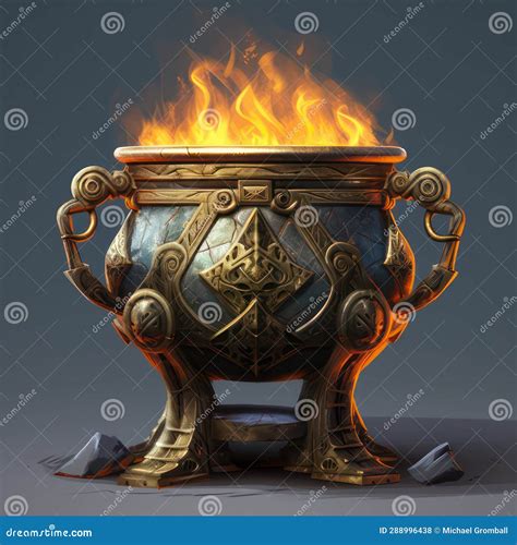 Ancient Brazier Created with Generative AI. a Burning Fire for Cooking Stock Illustration ...