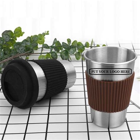 Stainless Steel Coffee Cup with Lid 16oz | Promotionalbands