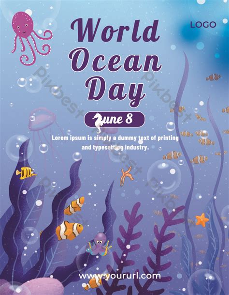 World Ocean Day Poster Design Template | PSD Free Download - Pikbest