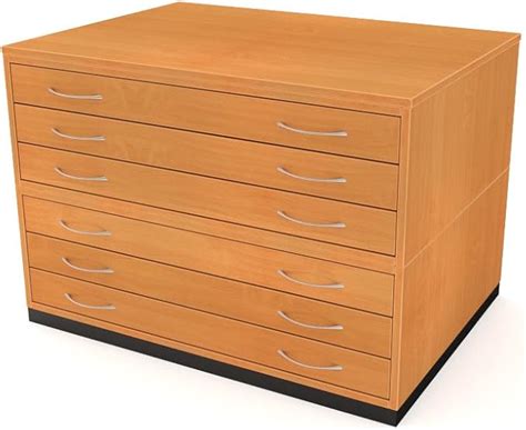 Heavy Duty & Modern Traditional A1 6 Drawer Plan Chest Beech Paper ...