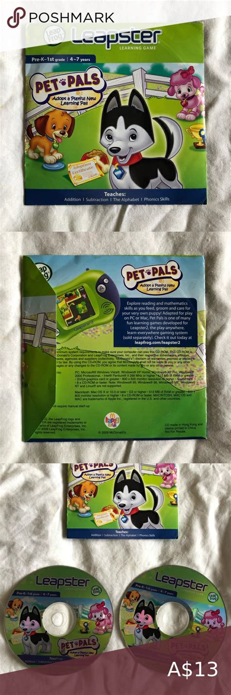 LeapFrog Leapster Explorer Pet Pals Learning Game McDonald’s 2009 | Fun learning games, Learning ...