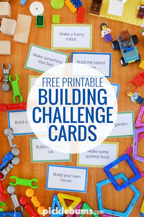 Free Printable Building Challenge Cards. - Picklebums