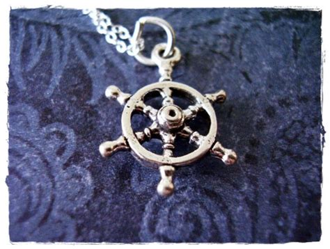 Silver Ship's Wheel Necklace Sterling Silver Ship's - Etsy