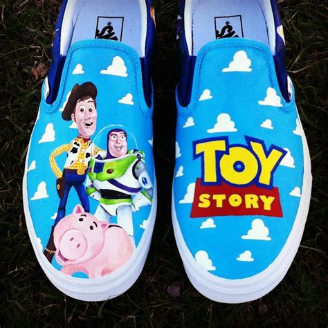 Disney Pixar Inspired Toy Story Painted Vans Shoes Disneyland Disneyworld Woody Buzz Hamm ...