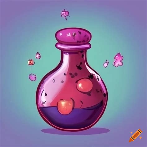 Magical potion bottle illustration on Craiyon