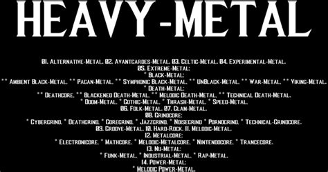 Top Metal Subgenres