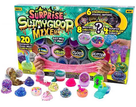 Surprise Slimy Gloop Slime Mix ' Ems 20 Containers, 6 Embellishment/8 ...