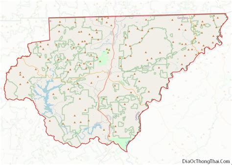 Map of Rabun County, Georgia