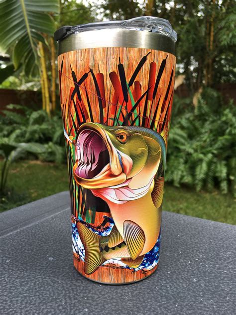 Bass Custom Tervis Tumbler Fishing Tervis Stainless Steel by | Etsy